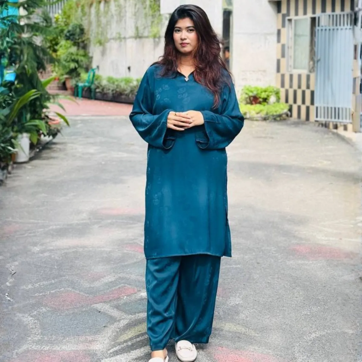 Rawda Co ord sets | Floral Sea Green
